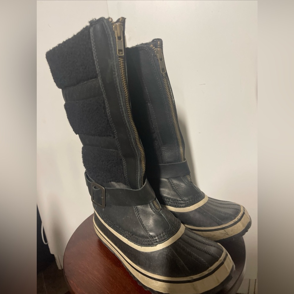 Sorel Womens Black Helen Of Tundra II NL1496-010 Mid Calf Snow Boots Size US 7/8